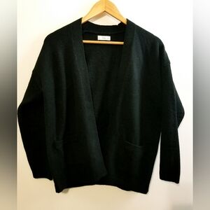 MNG Mango Girls Black Open Knit Cardigan Academia Sweater Size 11-12 Yrs